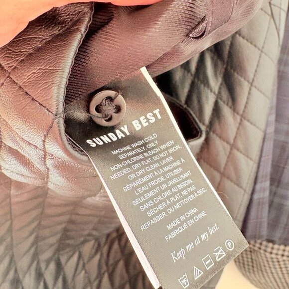 Aritzia Sunday Best Flynn Quilted Faux Leather Mini Skirt Black Size 4 - Picture 9 of 10